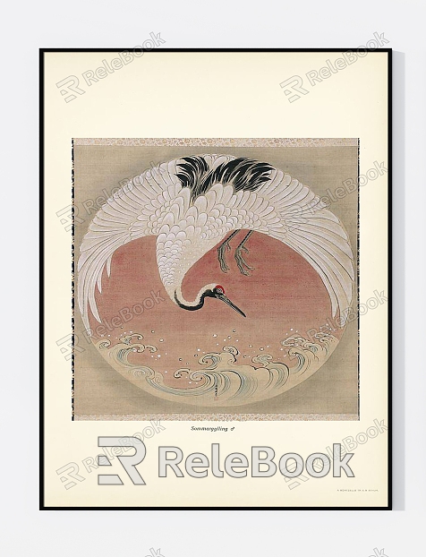 New Chinese Animal Painting Artistic Conception Crane Art Pattern Decorative Hanging Painting model