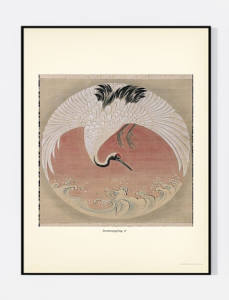 New Chinese Animal Painting Artistic Conception Crane Art Pattern Decorative Hanging Painting 3d model