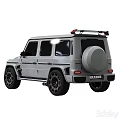 Silver BRABUS Modified SUV Front And Rear Views 3d model