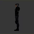 3D Render Mythical Creature Character in Black Armored Suit With Red Chest Logo and Helmet