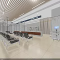 Spacious Waiting Area With Black Chairs Reception Desk Wooden Ceiling Light Strips And Glass Partitions