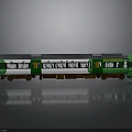 Modern Green and White Passenger Train Exterior Design With Windows and Yellow Accents