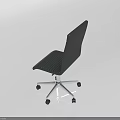 Black Office Chair With Striped Backrest Seat And Silver Metal Swivel Casters Base