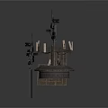 Modern Tech Structure With Grid Panel Antennas Circular Base And Sphere