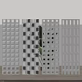 Modern Interior White Partition With Geometric Cutout Design For Space Division 3d model
