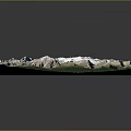 3D Terrain Model Featuring Mountain Ranges Blue Water Bodies And Green Vegetation Areas