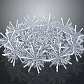 Intricate Symmetrical Snowflake Like Crystal Structure On Dark Reflective Background