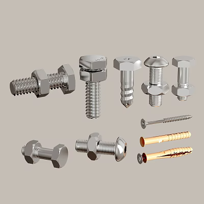 screw nut expansion screw 3d model