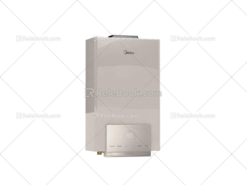 modern gas water heater 3d model