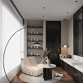 Stylish Home Balcony Interior With Cozy Sofa Round Table Floor Lamp And City View