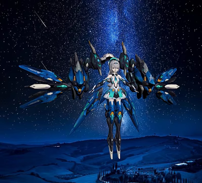 Mecha beauty toy doll cartoon character hand 3d model