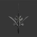 Pterosaur 3D Model With Large Wings Open Mouth Sharp Teeth And Textured Body