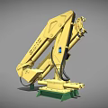 Yellow Mechanical Arm For Utility Vehicle With Hydraulic System And Green Base