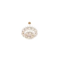 Elegant Modern Glass Chandelier With Leaf Shaped Design And Gold Finish Illuminated