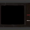 Vintage Retro Computer Monitor With Wooden Frame And Black Screen Design