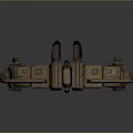 Detailed Futuristic Mechanical Scene Structure With Symmetrical Panels Protrusions And Vents