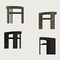 Modern Minimalist Dining Chairs With Green And Black Finish And Sleek Line Design