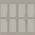 White Cabinet Doors Featuring Various Designs And Different Hardware Details Arranged In Rows