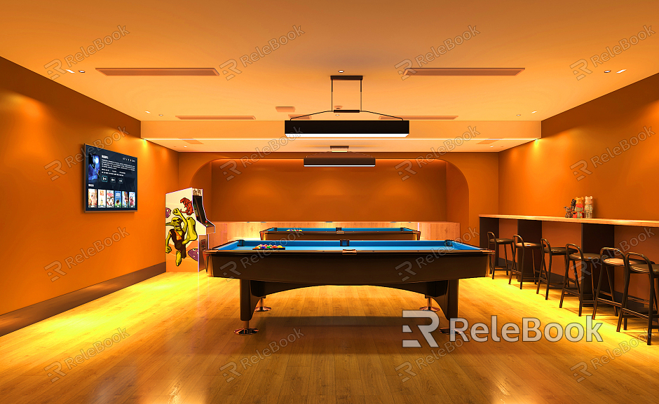 modern billiard room billiard room model