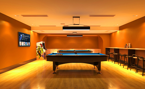 modern billiard room billiard room 3d model