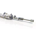 Futuristic Metallic Weapon With Advanced Mechanical Details Barrel And Grip Design