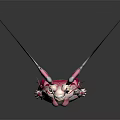 Game Movie Character In Pink Outfit With Silver Armor Red Feathered Wings Fantasy 3D Design