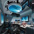 Modern KTV Interior Design With Large Screens Ambient Lighting And Comfortable Sofas