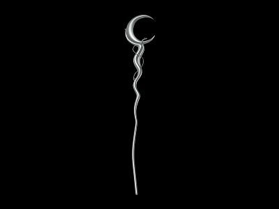 Modern Artistic Floor Lamp With Crescent Shaped Shade And Spiral Design 3d model