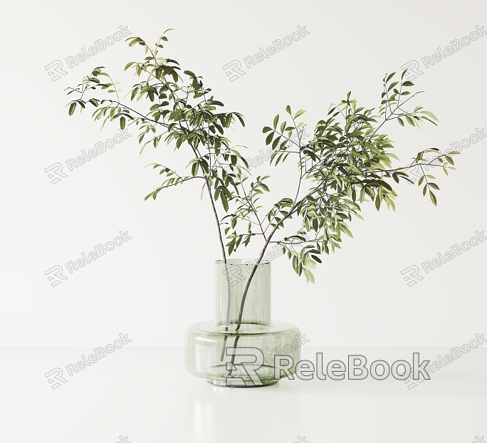 Modern vase ornaments floral model