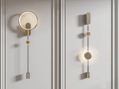 Modern Minimalist Wall Lamps With Circular Metal Design And Soft Illumination Effect 3d model