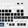 Modern switch socket combination 3d model