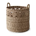 Woven Storage Baskets with Various Designs Including Openwork and Lid Styles 3d model