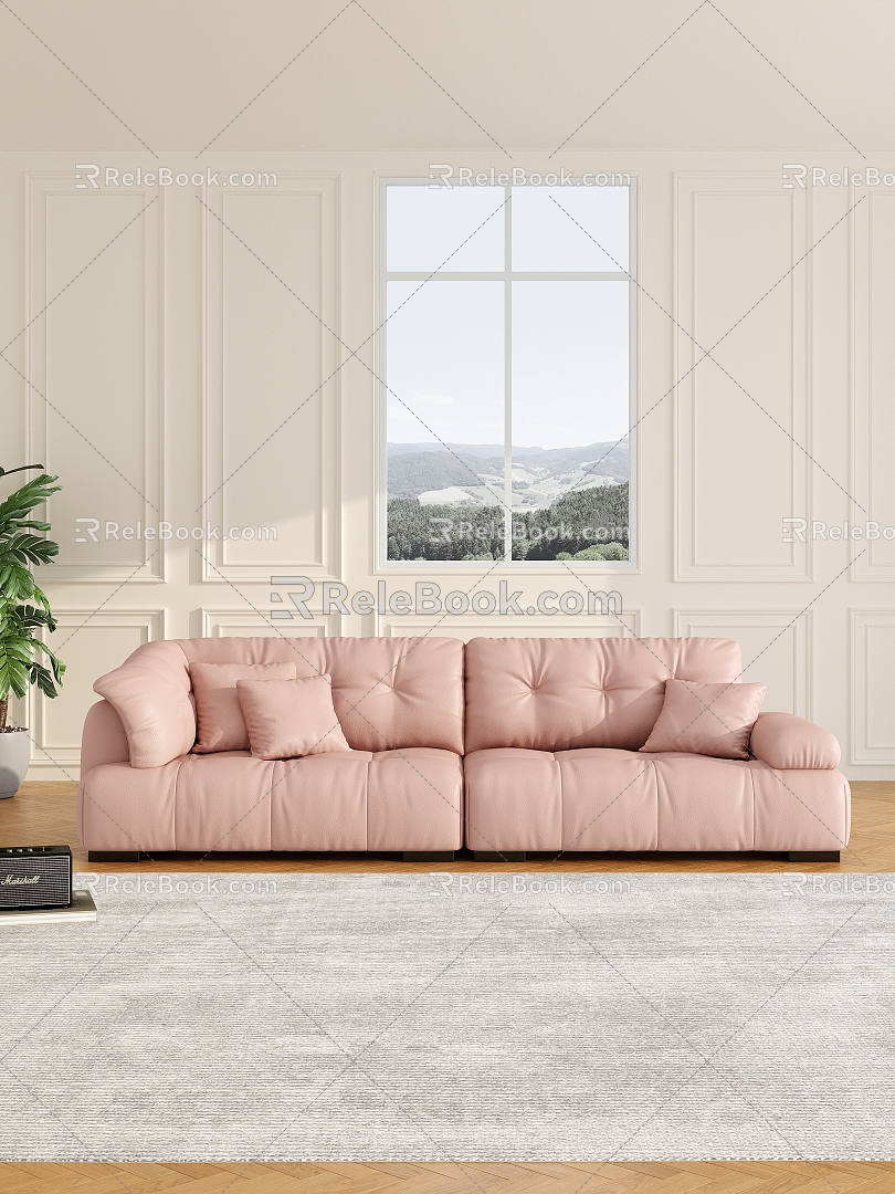 Modern double sofa 3d model