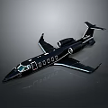 Black Space Plane With Modern Aerodynamic Wing Design And Windows