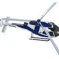 Blue and White Helicopter Featuring SUDOM Logo Rotor Blades Fuselage and Cockpit Design