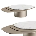 Elegant Modern Coffee Table With White Marble Top And Metal Base Structure 3d model