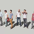 Characters Men Casual Foreigners 3d model