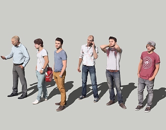 Characters Men Casual Foreigners 3d model