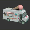 Modern Food Truck Ice Cream Truck Ice Cream Truck Food Vending Truck 3d model