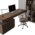 Modern Table and Chair Combination Boss Office Desk Chair Wall Decoration 3d model