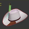 White Hat Design With Brown Trim Feather Accent And Classic Style