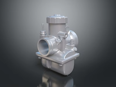 Silver Metallic Mechanical Component With Smooth Surface Multiple Interfaces And Industrial Reflective Design 3d model