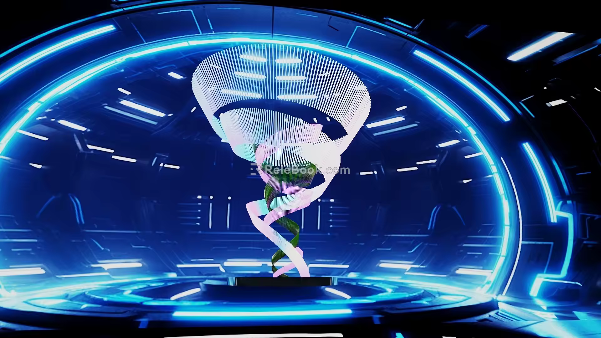 Simple rotating gene space display interactive device 3d model