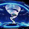 Simple rotating gene space display interactive device 3d model