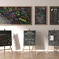 Modern display supplies blackboard 3d model