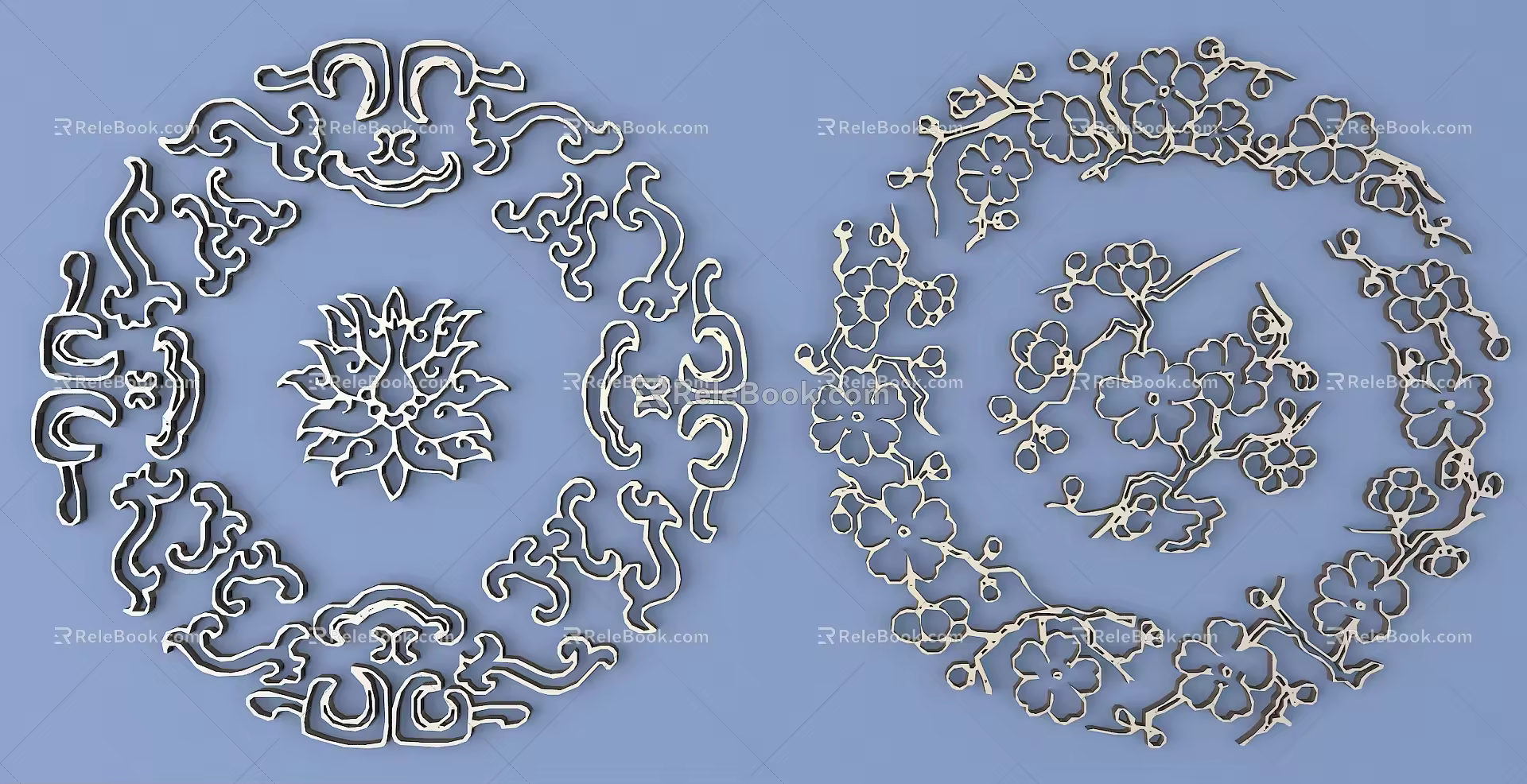 Metal Carved Traditional Pattern Carved Pattern 3d model
