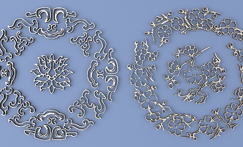 Metal Carved Traditional Pattern Carved Pattern 3d model