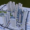 Modern High Rise Residential Buildings With Green Areas And Urban Layout