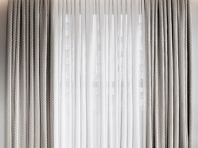 Modern Curtain Window Screen 3d model