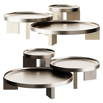 Minotti modern metal coffee table 3d model